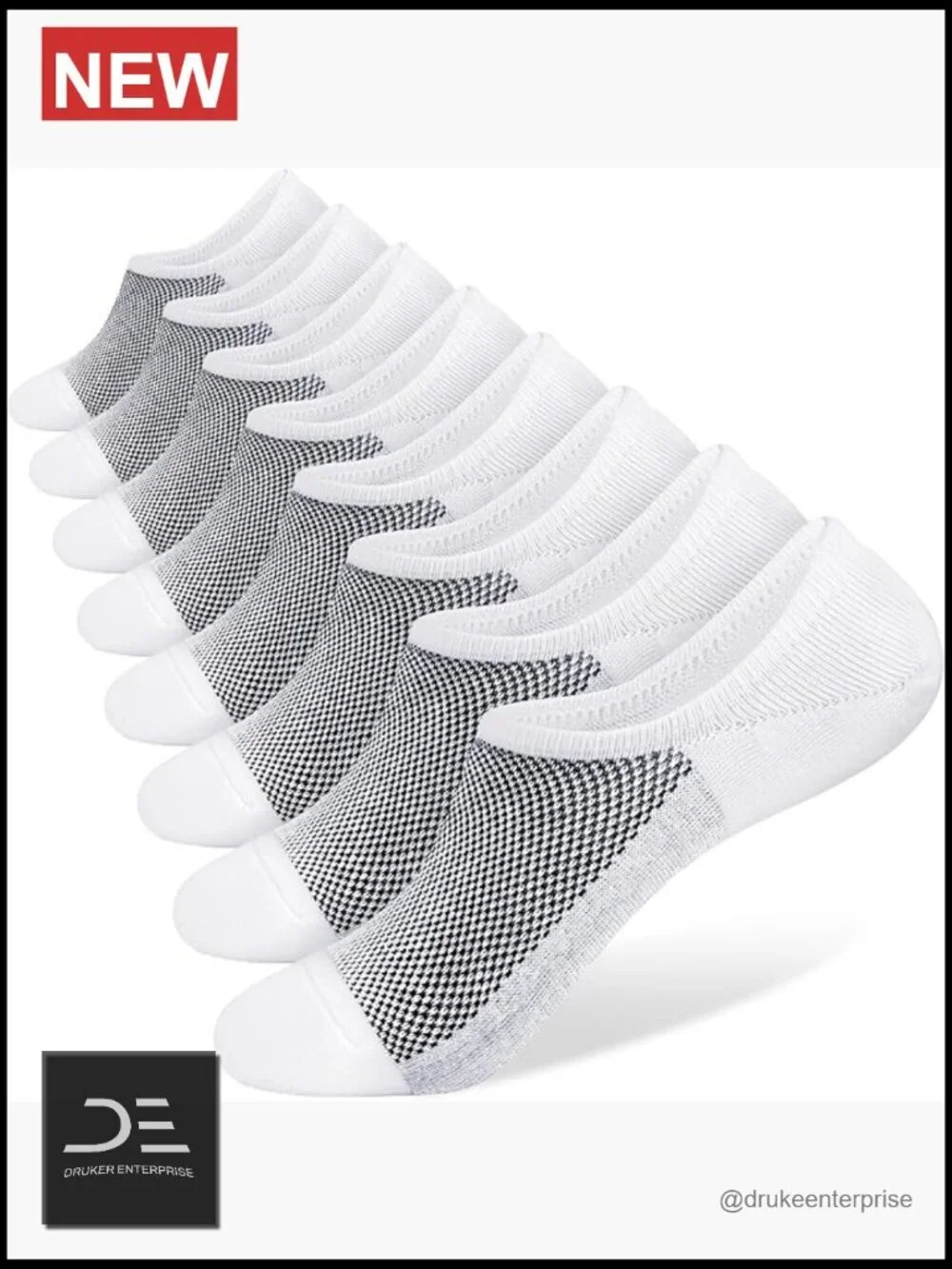 8 Pair No Show Socks for Men Cotton Thin Low Cut Non Slip Loafer Sneakers